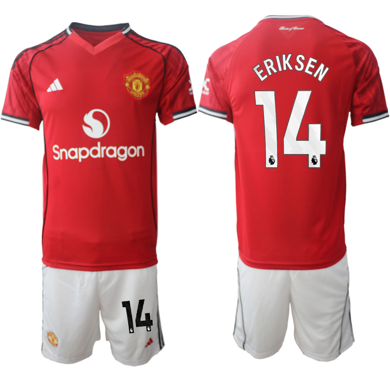 Men 2025-2026 Club Manchester United home Red #14 Soccer Jersey